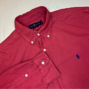 Ralph Lauren Men's Casual Red Button Down Shirt